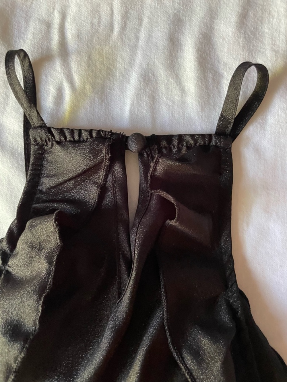 Vintage 90’s Club Black Ruffle Flower Halter Women’s Top - Picture 6 of 9